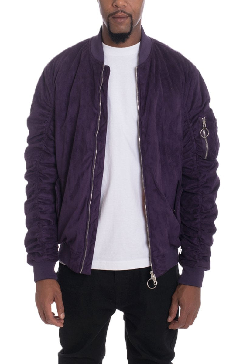 FAUX SUEDE BOMBER