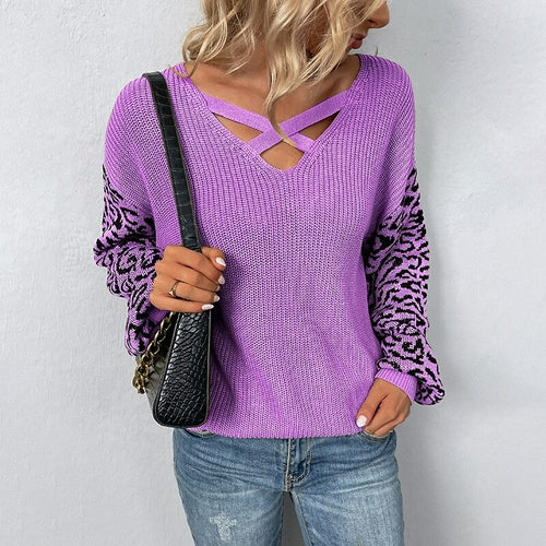 Leopard Print Knitted Sweaters