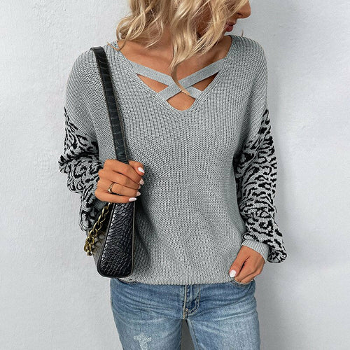 Leopard Print Knitted Sweaters