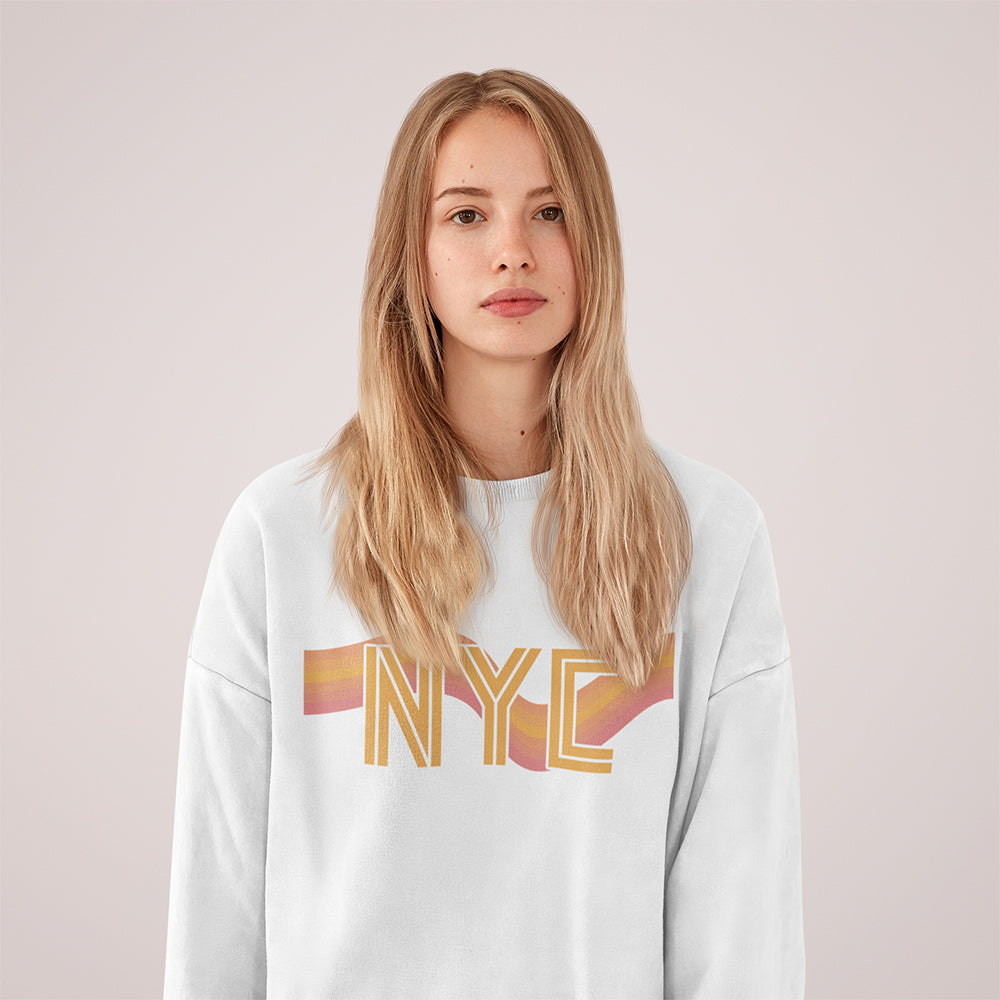 Womens NYC Retro 70's Crewneck Sweatshirt