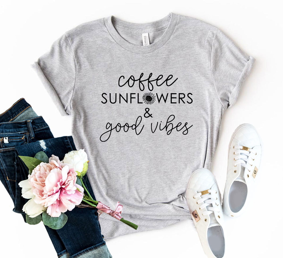 Coffee Sunflowers And Good Vibes Shirt