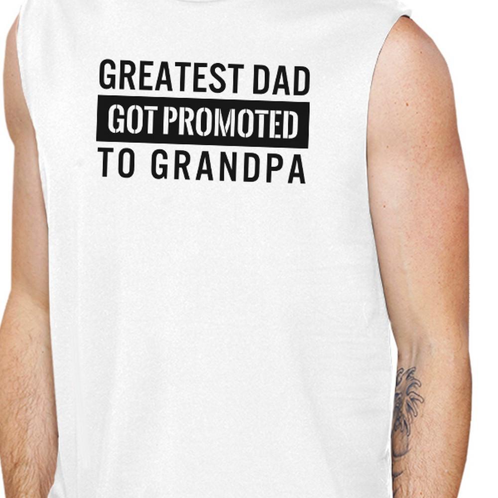 Promoted To Grandpa Men's White Sleeveless Muscle