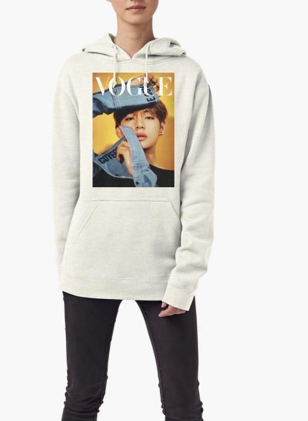 Taehyung Vogue WOMEN HOODIE GRAY