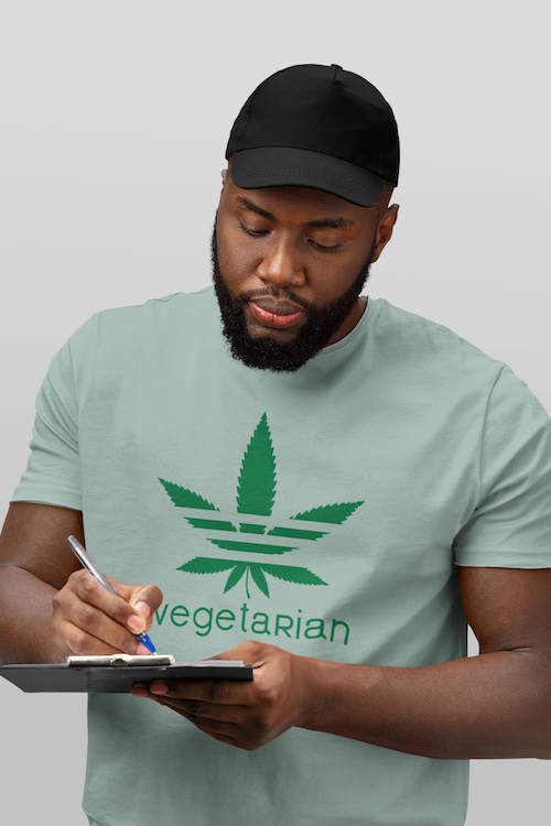 Vegetarian Weed Leaf Tee