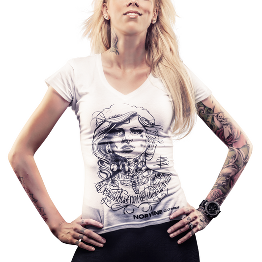 Tattooed Girl (Women's Deep V-Neck Tee)